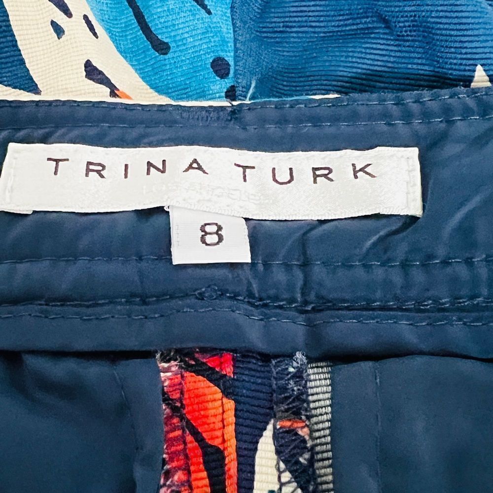 Trina Turk Aubree Midnight Floral Slim Ankle Pant 8 Crop - Picture 10 of 12